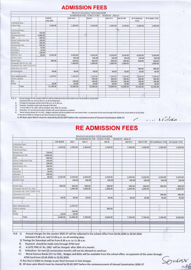 Fee Structure